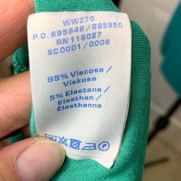 Boden Ruth Faux Wrap Ruched V Neck Casual Half Sleeve Midi Knit Stretch Dress - Picture 9 of 9